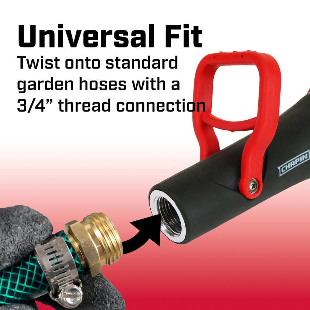 Chapin Red and Black Industrial Fireman Style Hose Nozzle