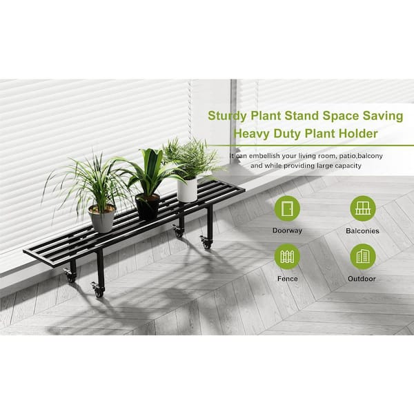 SenQWFa 45.67 in. x 8.66 in. x 10.3 in. Plant Stand Indoor/Outdoor