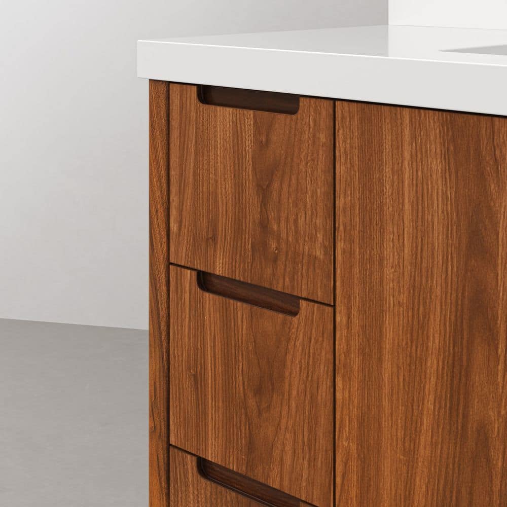 Sequoia 48" Noir Juglans Single Sink Vanity with Quartz Top