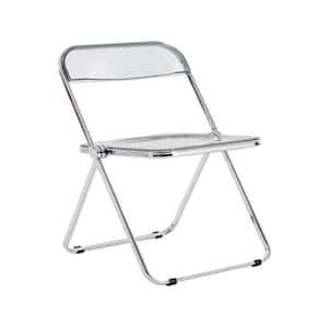 Gray Clear Transparent Pc Plastic Folding Chair (Set of 2)