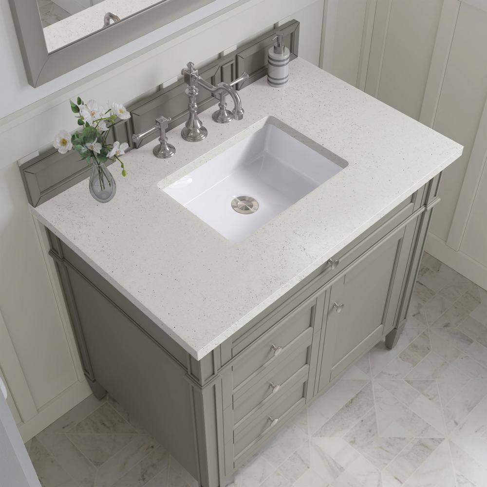 Urban Gray Solid Wood Single Vanity with Porcelain Sink