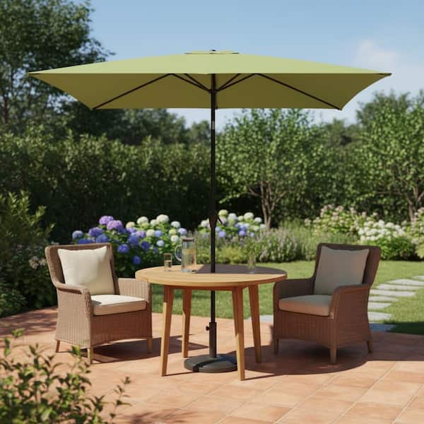 american made patio umbrellas Flag Crank & Tilt Round Outdoor Patio Umbrella, 7.5'