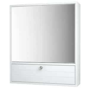 21.5 in. W x 24.5 in. H Rectangular White MDF Surface Mount Medicine Cabinet with Mirror