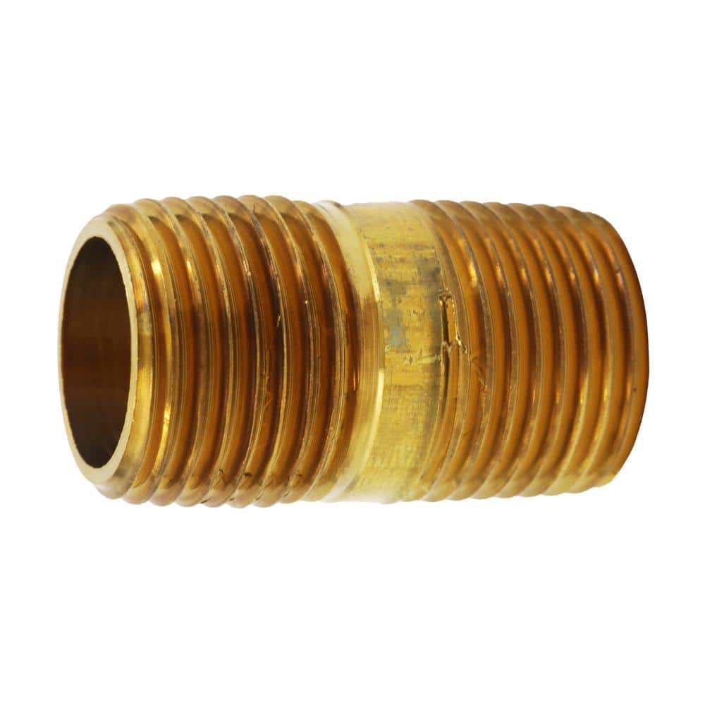 Brass Close Nipple 1/2" NPT Size X 1" Pneumatic Pipe Fitting Connector 