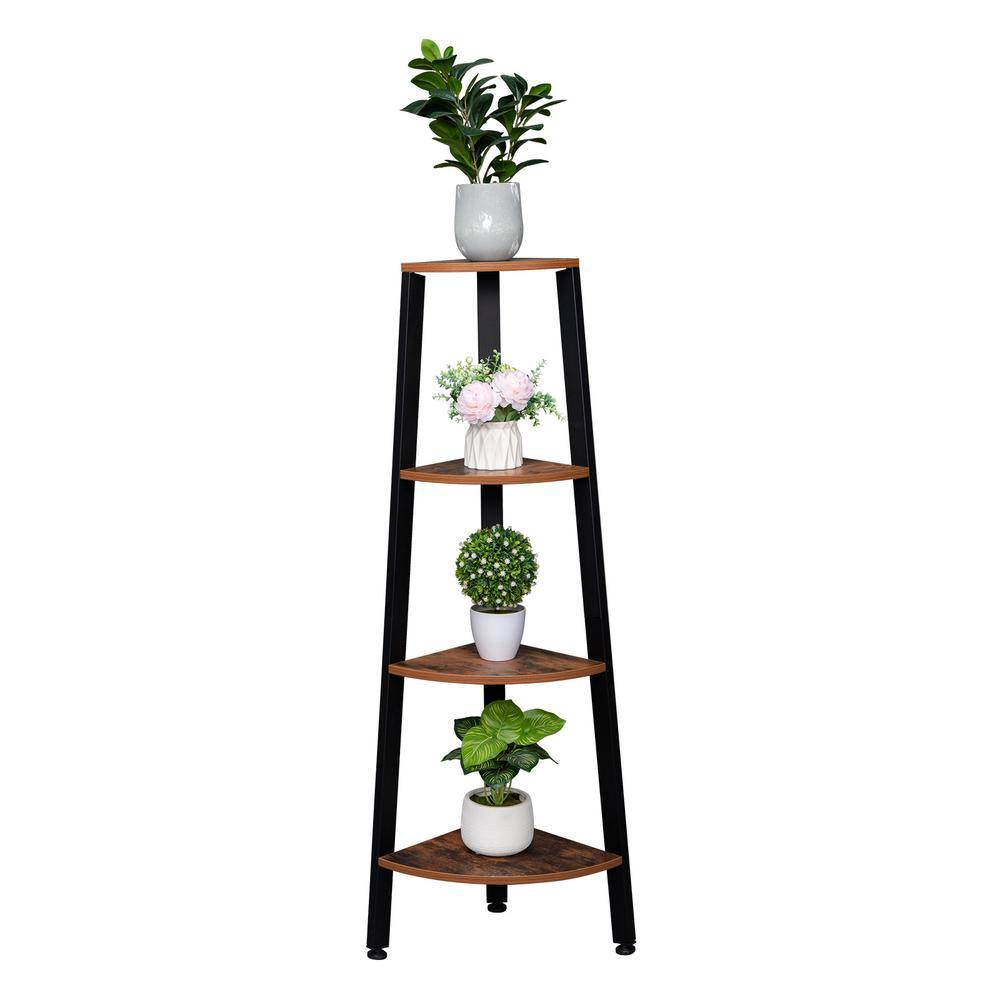 Sunnydaze 3 Shelf Industrial Style Freestanding Etagere Bookshelf with Wood  Veneer Shelves - Teak Veneer