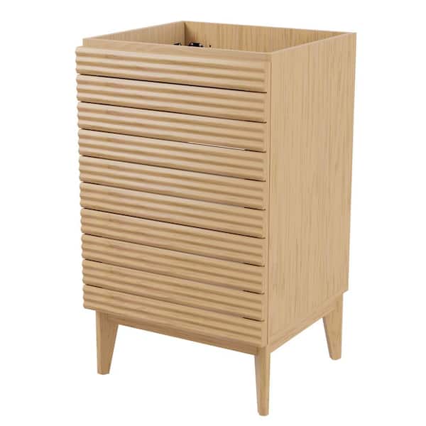 JONATHAN Y Calandre 20 in. W x 18 in. D x 33 in. H 2-Shelf Bath Vanity Cabinet without Top (Sink Basin not Included), Oak