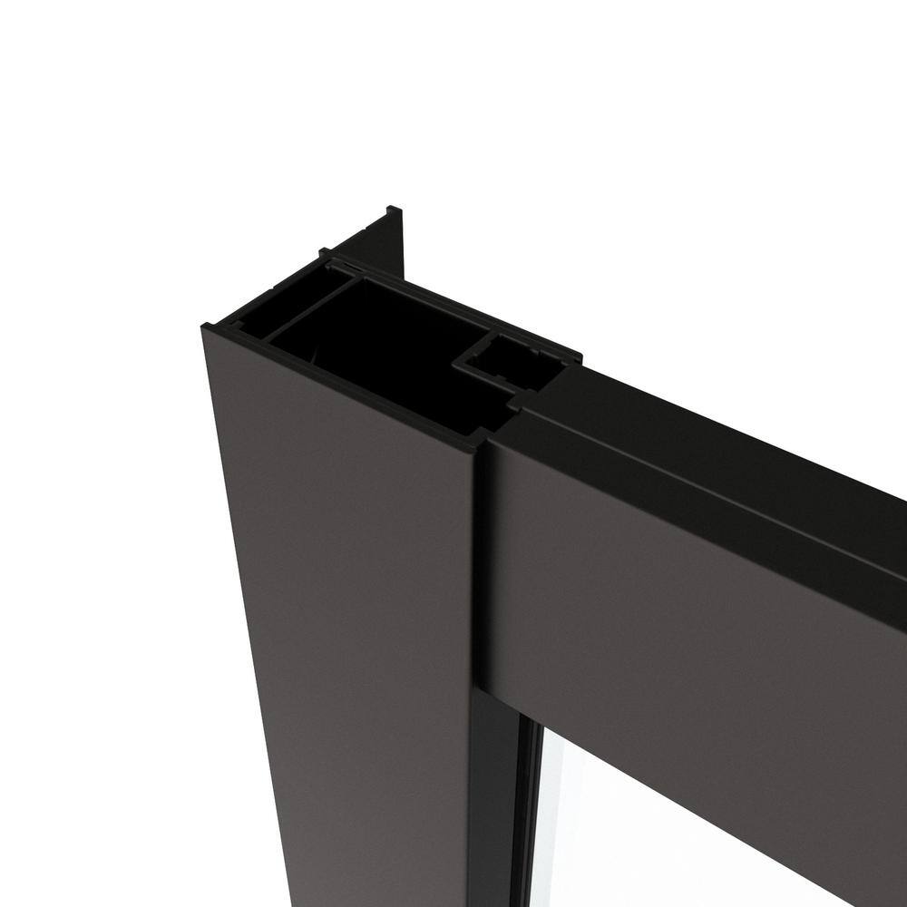60" Matte Black Sliding Shower Door with Tempered Glass