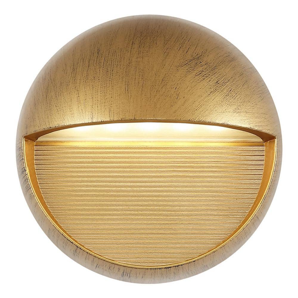 Antique Gold 6.25" Iron Outdoor LED Wall Sconce
