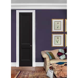 24 in. x 96 in. Monroe Black Painted Left-Hand Smooth Solid Core Molded Composite MDF Single Prehung Interior Door