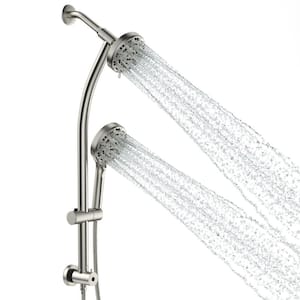 8-Spray Patterns with 1.8 GPM 4.7 in. Wall Mount Dual Shower Heads in Brushed Nickel