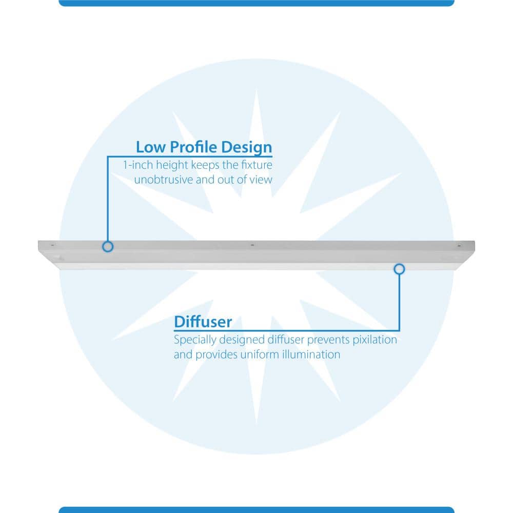 42-Inch White Adjustable LED Under Cabinet Light Bar