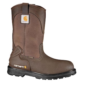 AdTec Men's Wellington Work Boots - Steel Toe - Brown Size 8(M