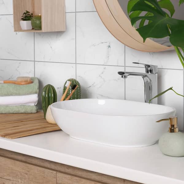 Timeless Calacatta 9-3/4 in. x 9-3/4 in. Porcelain Floor and Wall Tile (10.88 sq. ft./Case)