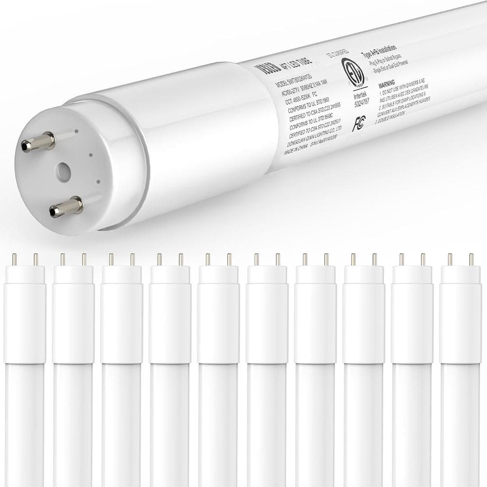 10-Pack T8 LED Tube Lights 4Ft, 14W 2450LM 5000K, Single or Double End Powered, Plug and Play or Ballast Bypass price history on PriceWatchPro