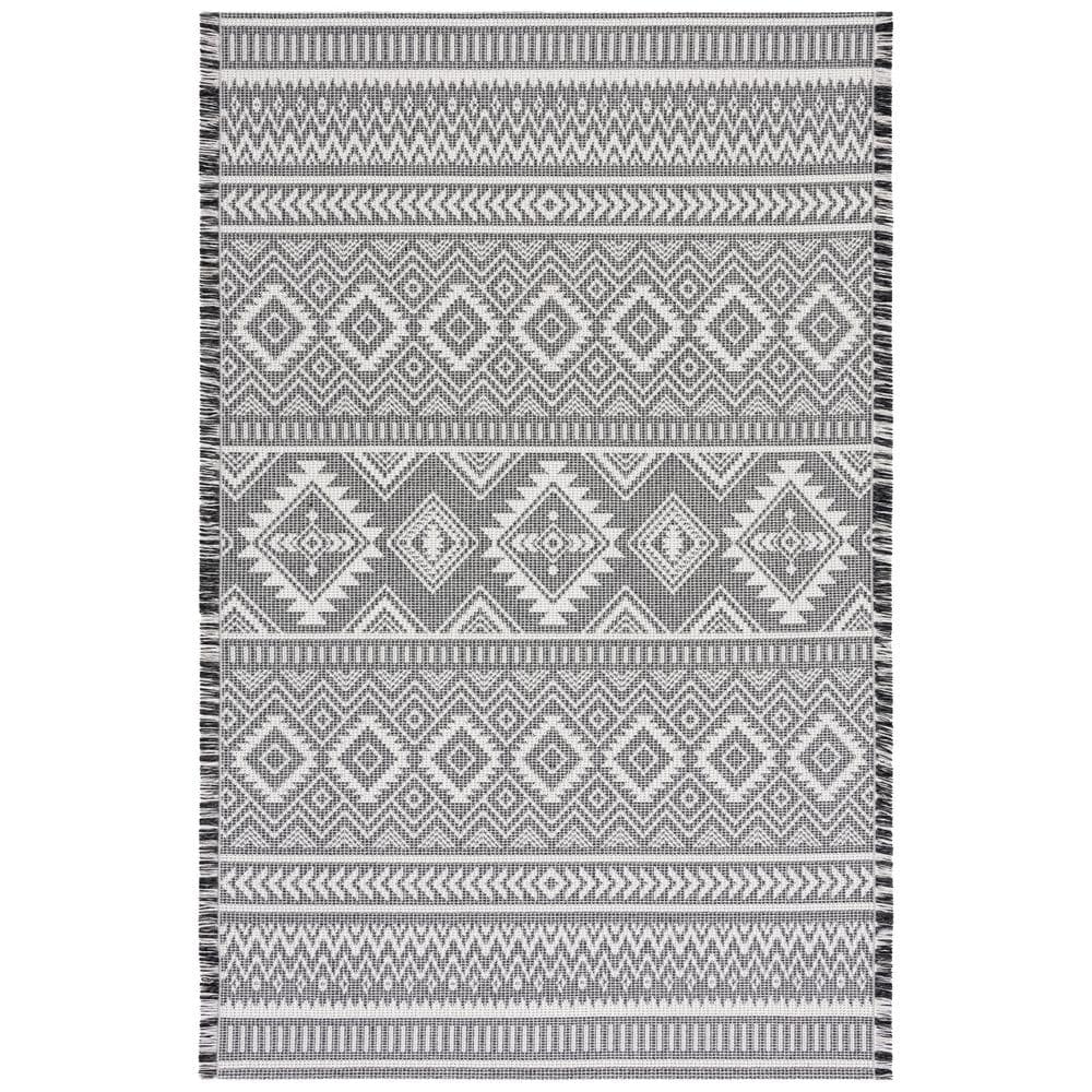 Safavieh Augustine Ivory Black 6 Ft. X 10 Ft. Chevron Aztec Area Rug 