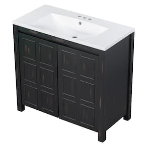 36 in. Wood Bathroom Vanity Top Sample Organizer with Sink, Combo Cabinet Set, Bathroom Storage Cabinet