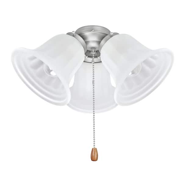 Aspen Creative Corporation 3 Light 5 1 2 In Brushed Nickel Ceiling Fan Fitter Kit With Pull Chain Pack 22002 11 - 3 Light Ceiling Fixture With Pull Chain