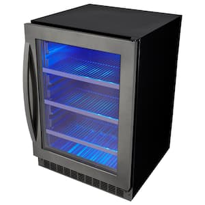 Select 23.8 in. 6-bottle Wine and 138-Can Built-In Beverage Cooler in Black Stainless