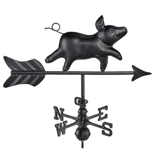 Modern Farmhouse-Inspired Pig Garden Weathervane 8800KG with Garden Pole Black Finish