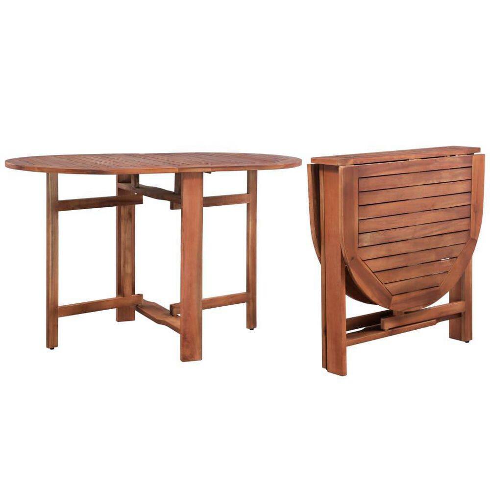 Beacon Park Gray Oval Farmhouse Wood Outdoor Dining Table Folding Table