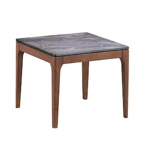 Bevis 24 in. Walnut Square Wood End Table