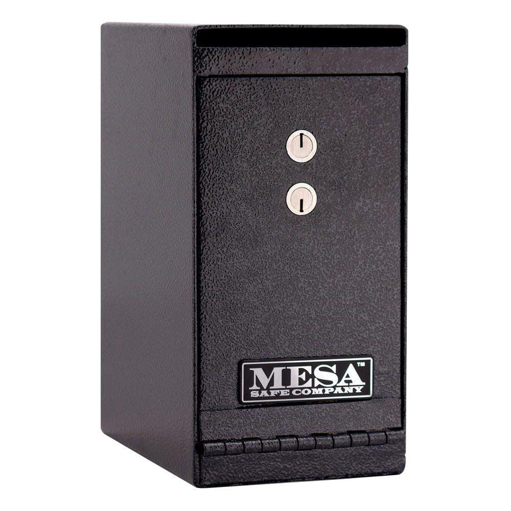 MESA 0.2 cu. ft. All Steel Undercounter Depository Safe with Dual Key Lock in Hammered Grey