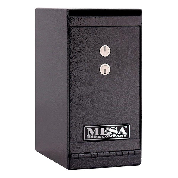 MESA 0.2 cu. ft. All Steel Undercounter Depository Safe with Dual Key Lock in Hammered Grey