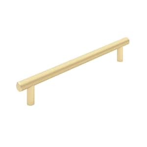 Hearst Collection 7-9/16 in. (192 mm) Modern Satin Brass Knurled Cabinet Bar Pull