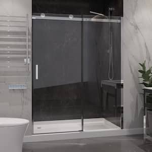 Rhodes 48 in. W x 76 in. H Sliding Frameless Shower Door/Enclosure in Chrome with Clear Glass