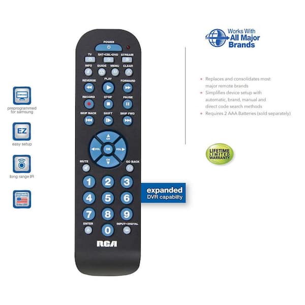 RCA 3-Device Universal Remote Control RCR3273Z - The Home Depot