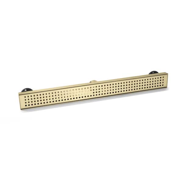 28 in. Linear Shower Drain in Brushed Gold