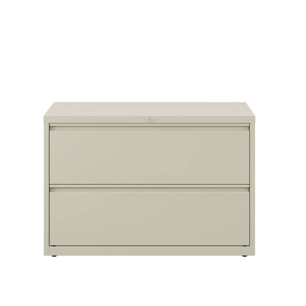 42" Beige Steel 2-Drawer Lockable Lateral File Cabinet