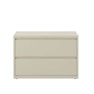 42 in. W 2-Drawer Putty Metal Lateral File Cabinet for Home and Office, Holds Letter, Legal and A4 Hanging Folders