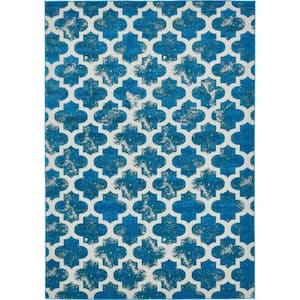 Indoor/Outdoor Nashville Turquoise 7' 0 x 10' 0 Area Rug