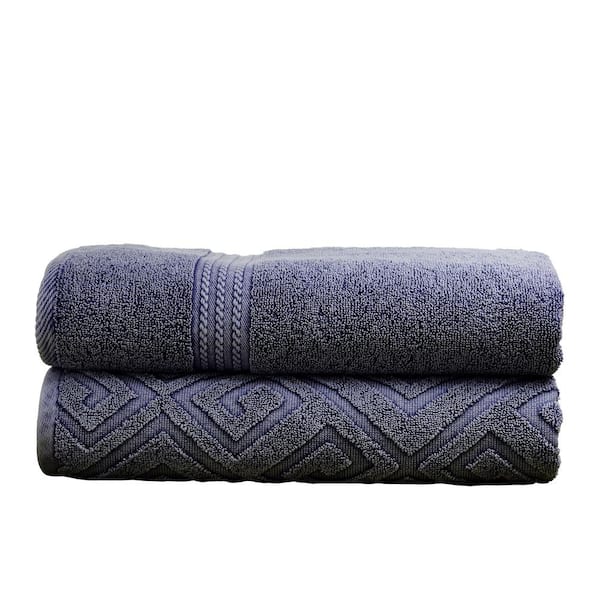 MODERN THREADS 2-Piece Denim Geometric Bath Towel Set