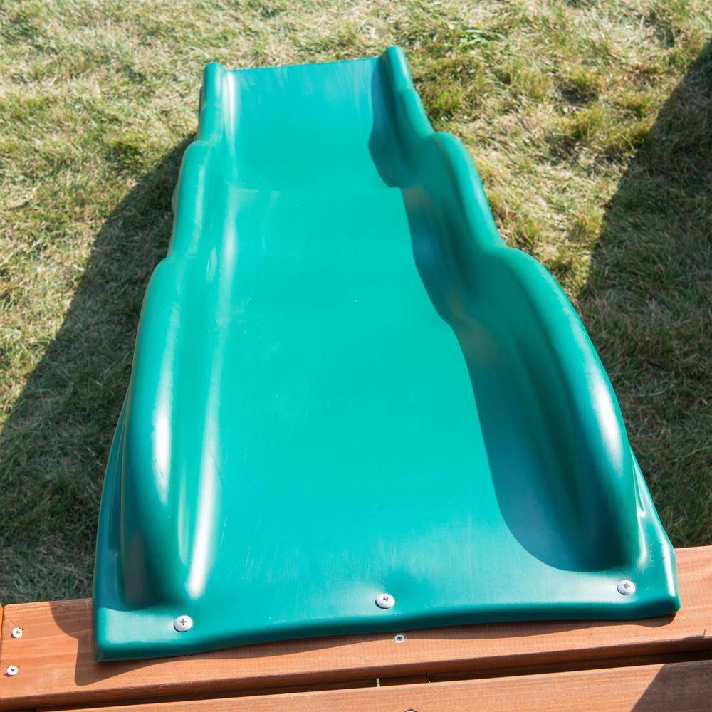 Knightsbridge Deluxe Wooden Backyard Swing Set with Slides and Swings