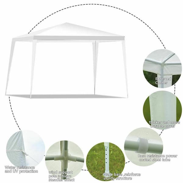 10 ft. x 10 ft. Heavy-Duty Canopy Party Wedding Tent Gazebo Pavilion Cater Event Outdoor Shade