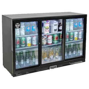 53.1 in. 11.01 cu. ft. Commercial NSF Merchandiser Beverage Back Bar Cooler Slide Door EKSB35S in Black