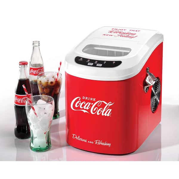 Nostalgia Coca-Cola Series 5 lb. Freestanding Ice Maker in Red
