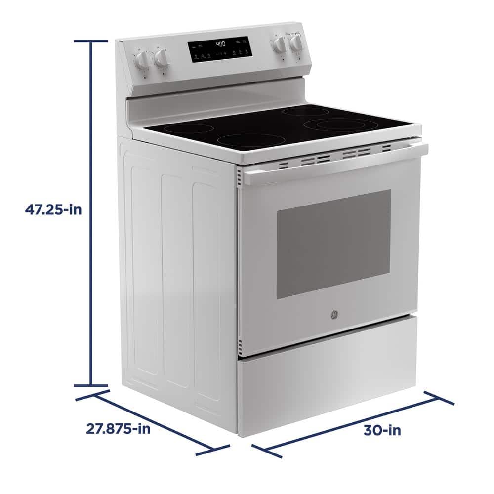 White 30" Free-Standing Self-Cleaning Electric Range