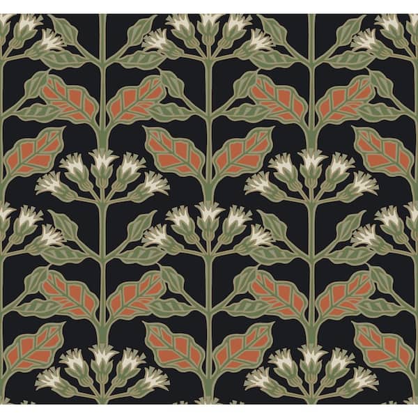 60.75 sq. ft. Tracery Blooms Unpasted Wallpaper