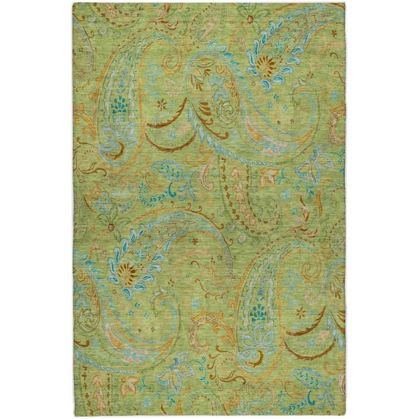 Dream Shag Premium Machine Washable Abstract ADS533 Aloe 10 ft. x 14 ft. Area Rug