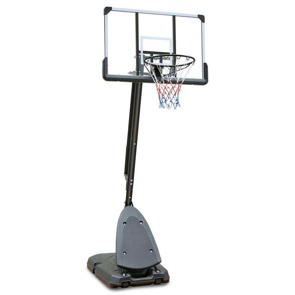 Outdoor Portable Basketball Goal Height Adjustable 7.5 ft. to 10 ft. with 4