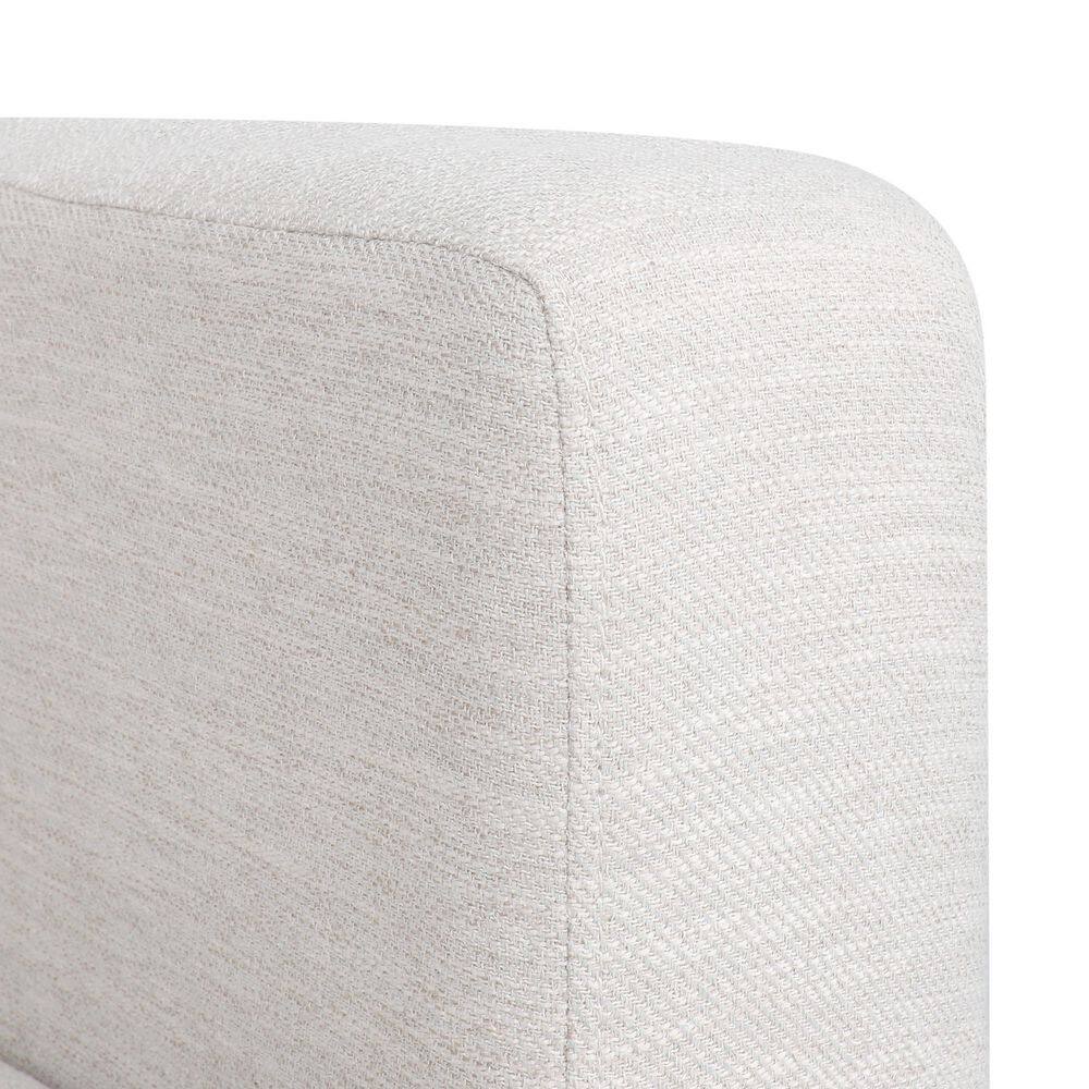Beige and Silver Modern Club Chair with Wood Frame