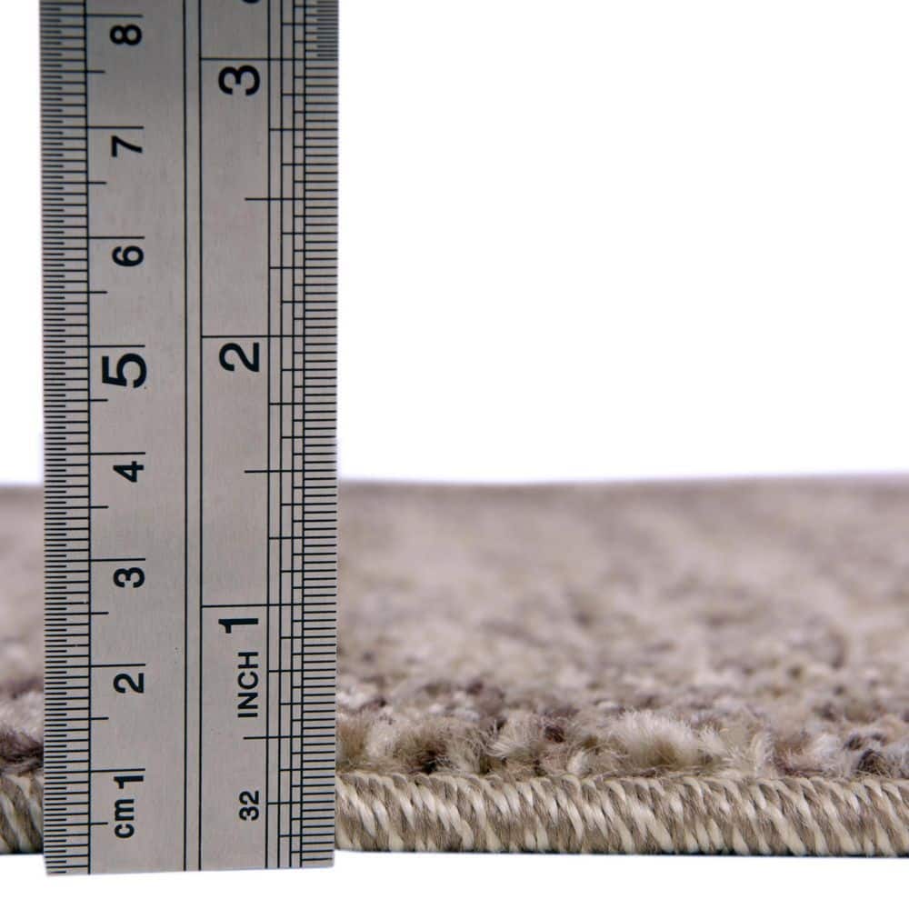 Beige Tufted Reversible Rectangular Stain-Resistant Rug, 2x3 ft