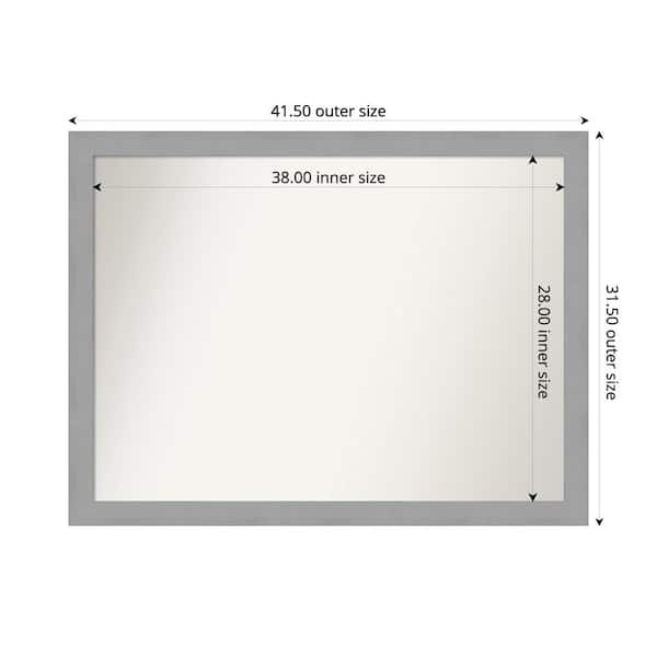 Amanti Art Brushed Nickel 41.5 in. x 31.5 in. Custom Non-Beveled Recycled Polystyrene Framed Bathroom Vanity Wall Mirror