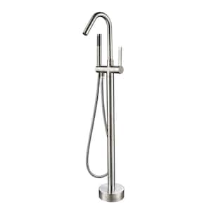 43-3/4 in. High Arch Single-Handle Bathtub Filter with Handheld Shower in Brushed Nickel