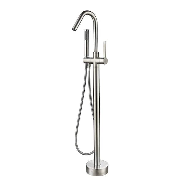 Satico 43-3/4 in. High Arch Single-Handle Bathtub Filter with Handheld Shower in Brushed Nickel