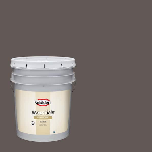 Glidden Essentials 5-gal. Bark PPG1007-7 Flat Exterior Paint