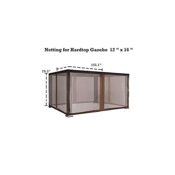 KOZYARD Alexander Aluminum Hardtop Gazebo 12'x16' Net Set